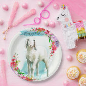 Pasen wit lam | Lente bloemen Papieren Bordje (Feest)
