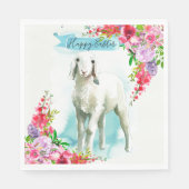 Pasen wit lam | Voorjaarsbloemen Servet (Voorkant)