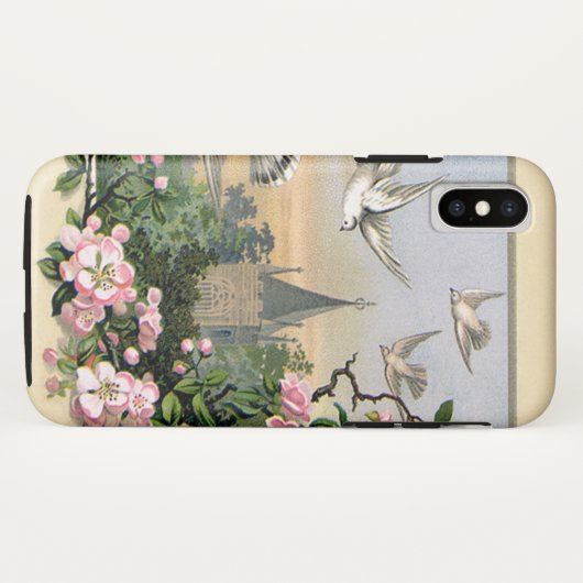 Pasen, Witte Dommenvogels en Bloemen Case-Mate iPhone Case (Achterkant (horizontaal))