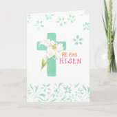 Pasen Witte Lelie Cross Schrift Comfort Vrede Kaart (Voorkant)