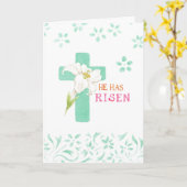 Pasen Witte Lelie Cross Schrift Comfort Vrede Kaart (Gele Bloem)