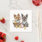 Pasen Yorkshire Terrier Honden Servet (Insitu)
