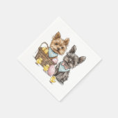 Pasen Yorkshire Terrier Honden Servet (Hoek)