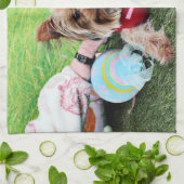 Pasen - Yorkshire Terrier - Sassy Theedoek (Gevouwen)