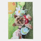 Pasen - Yorkshire Terrier - Sassy Theedoek (Verticaal)
