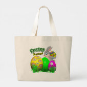 Pasen Zegen-Pasen Boodschappentas Grote Tote Bag (Achterkant)
