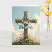 Pasen Zegen Scene Kaart (Gele Bloem)