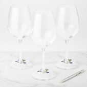 Pasen zegenen paarse violetten Labels van wijnglas (Set)