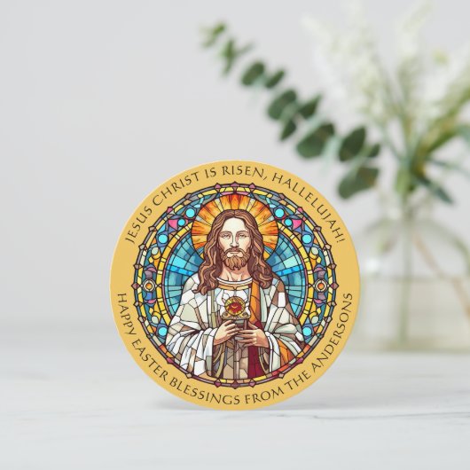 Pasen Zegeningen Jezus Christus Religieus Feestdagenkaart (Staand voorkant)