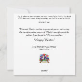 Pasen Zegeningen Lam en Bunny Christelijk Pasen Feestdagenkaart (Achterkant)