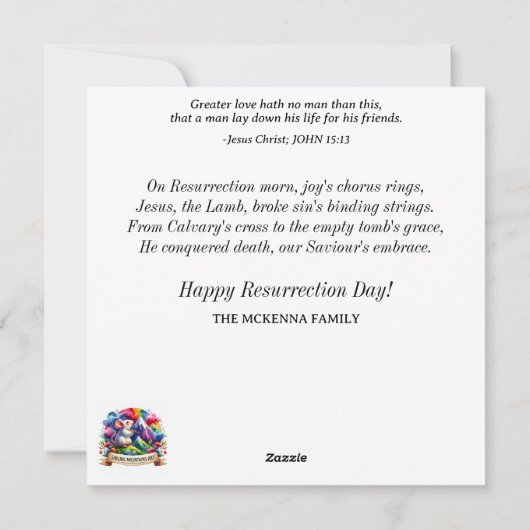 Pasen Zegeningen Lam Pastel Tuin Thee Party Feestdagenkaart (Achterkant)