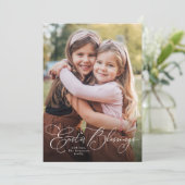 Pasen zegeningen verticale fotokaart feestdagenkaart (Staand voorkant)