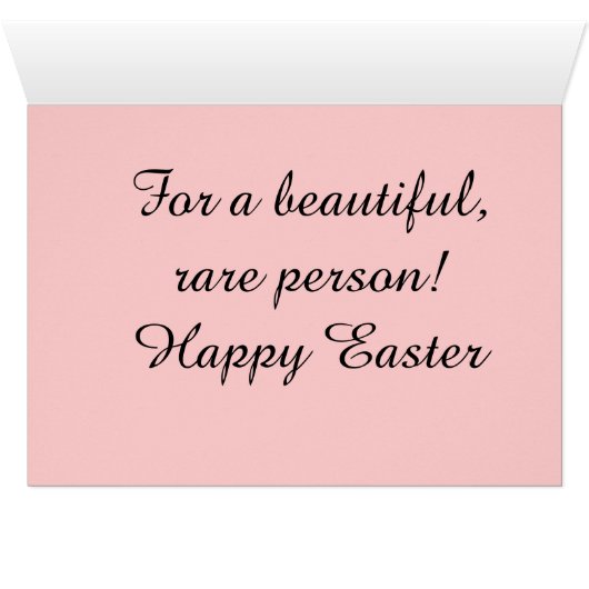 PASEN ZELDZAME BLOEM ZELDZAME PERSOON kaart (Binenzijde Horizontaal (Onderkant))