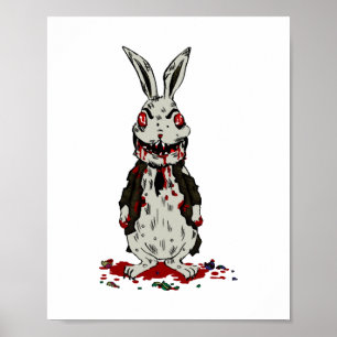 Pasen Zombie Konijn Halloween Bunny Poster