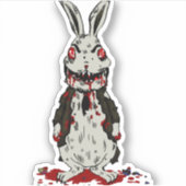 Pasen Zombie Konijn Halloween Bunny Sticker (Voorkant)
