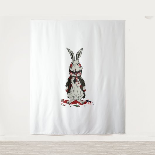 Pasen Zombie Konijn Halloween Bunny Wandkleed (Voorkant)