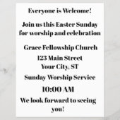 Pasen Zondag Kerk Flyer Uitnodiging Sjabloon (Achterkant)