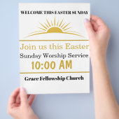 Pasen Zondag Kerk Flyer Uitnodiging Sjabloon (Hand)