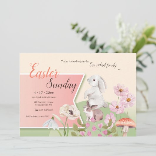 Pasen Zondag Uitnodiging (Staand voorkant)