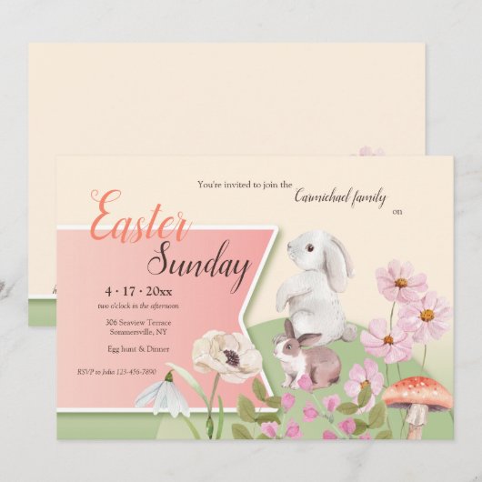 Pasen Zondag Uitnodiging (Voorkant / Achterkant)