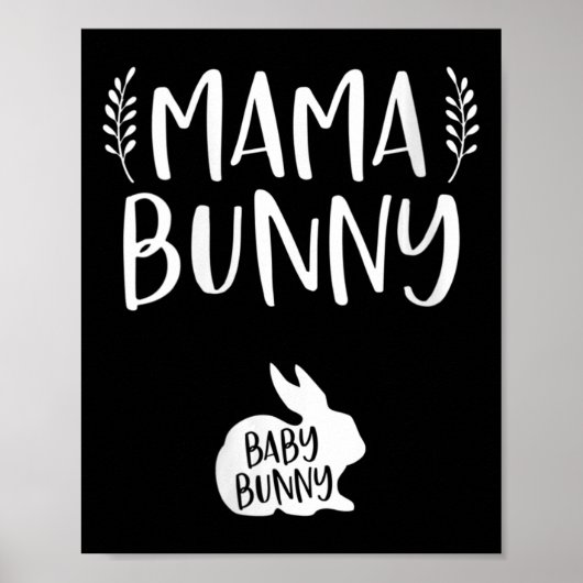 Pasen Zwangerschap Aankondiging Mama Bunny Ba Poster (Voorkant)