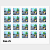 Pasen Zwarte Kat Creationarts Square Sticker (Vel)