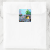Pasen Zwarte Kat Creationarts Square Sticker (Tas)