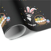 Pasen Zwarte Kat Tuxedo Konijn Bunny Ears Eieren Cadeaupapier (Rol Hoek)