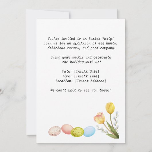 Pasenfeest voor kattenliefhebbers kaart (Achterkant)