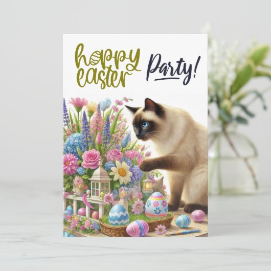 Pasenfeest voor kattenliefhebbers kaart (Staand voorkant)