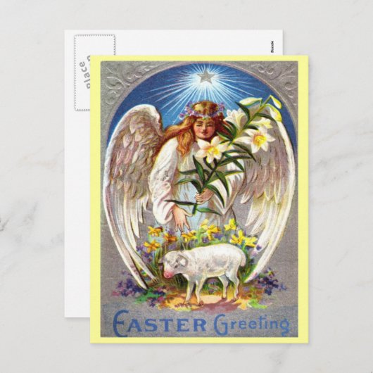 Pasengel en Lamb Feestdagenkaart (Voorkant / Achterkant)