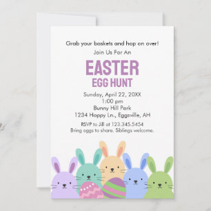Pasenkonijnen en eierenjacht uitnodiging