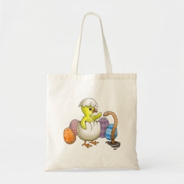 Pasenkuiken uit het ei gekomen tote bag