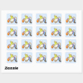 Pasenkuiken uit het ei gekomen vierkante sticker (Vel)