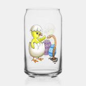 Pasenkuiken uitgekomen blikvorm glas (Achterkant)