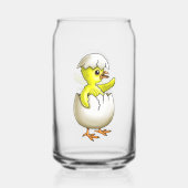 Pasenkuiken uitgekomen blikvorm glas (Achterkant)