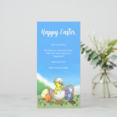 Pasenkuiken uitgekomen feestdagenkaart (Staand voorkant)