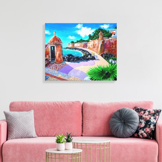 Paseo de la Princesa, SJ Puerto Rico - Canvas Afdruk (Insitu (Woonkamer))