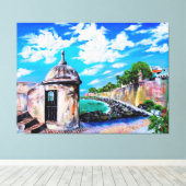 Paseo del Morro, Oude San Juan, Puerto Rico Canvas (Insitu (Houten vloer))