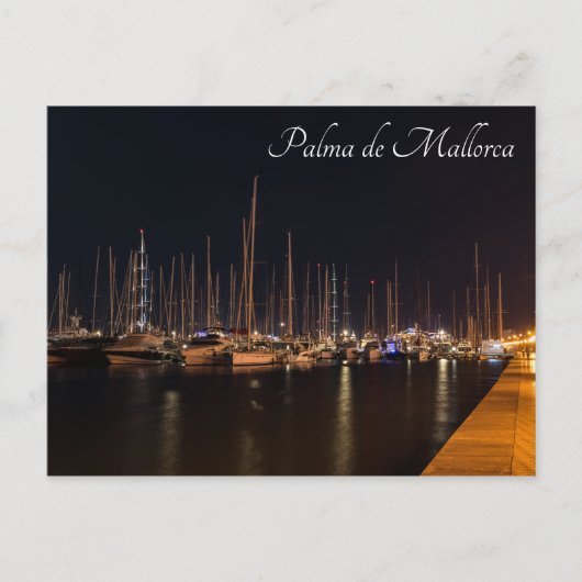 Paseo maritimo 's nachts - Palma de Mallorca Briefkaart (Voorkant)