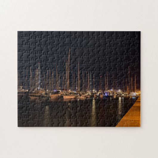Paseo maritimo 's nachts - Palma de Mallorca Legpuzzel (Horizontaal)