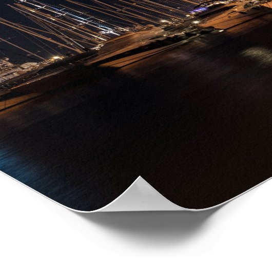 Paseo maritimo 's nachts - Palma de Mallorca Poster (Hoek)