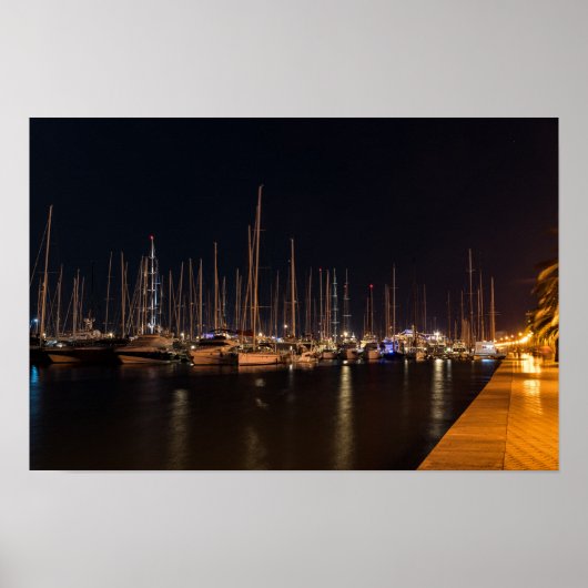 Paseo maritimo 's nachts - Palma de Mallorca Poster (Voorkant)