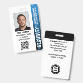 Pasfoto beveiligingsbeambte ID-blauw Badge (Voor- en achterkant)