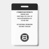 Pasfoto beveiligingsbeambte ID-blauw Badge (Achterkant)