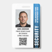Pasfoto beveiligingsbeambte ID-blauw Badge (Voorzijde)