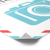 Pasfoto Fotocabine Luchtvaart Reis Feest Blauw Roo Poster (Hoek)