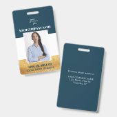 Pasfoto ID-badge met logo en naam Badge (Voor- en achterkant)