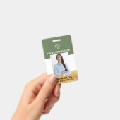 Pasfoto ID-badge met logo groen Badge (Handheld)