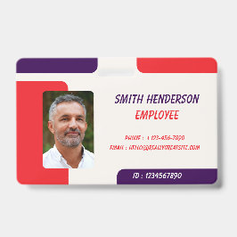 Pasfoto ID-badge voor werknemers Badge